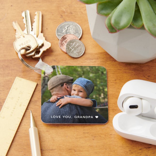 Father's Day Love You Grandpa Photo Keychain (Desk)