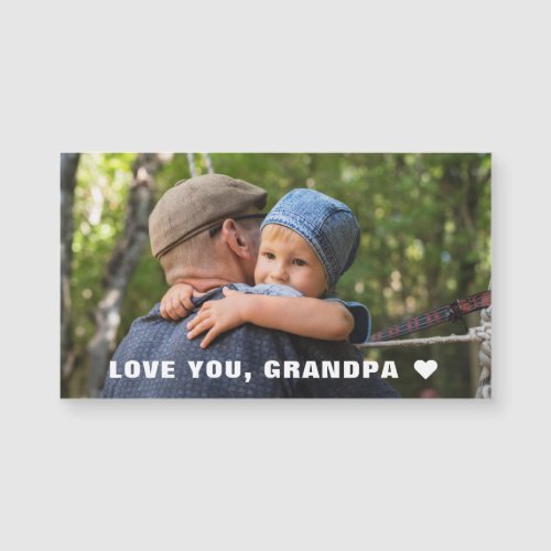 Fathers Day Love You Grandpa Photo Magnet Card
