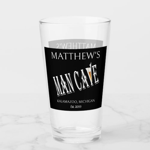 Fathers Day Man Cave Pub Beer Soda Drinking Glass
