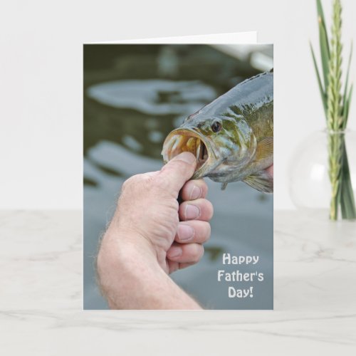 Fathers Day_man holding largemouth bass Card