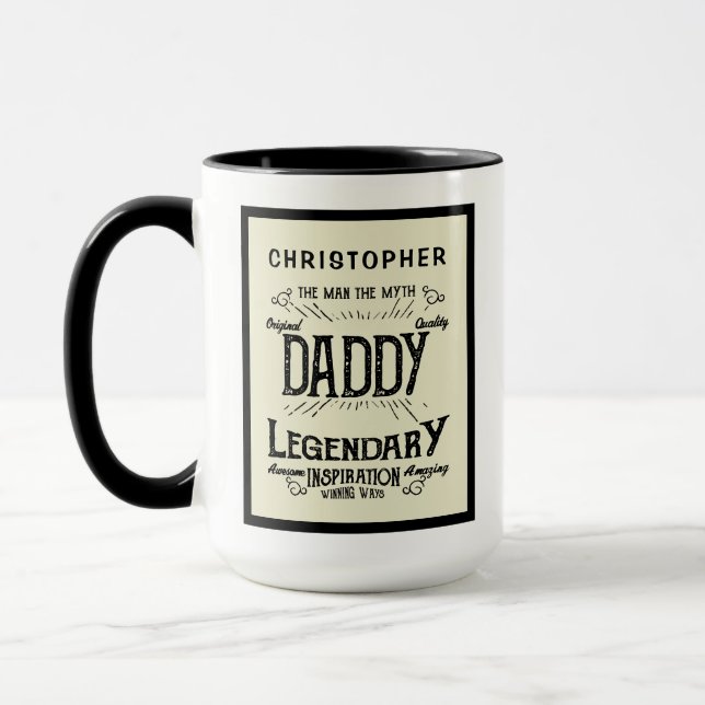 Fathers Day Man Myth Legend Retro Daddy Big Mug (Left)