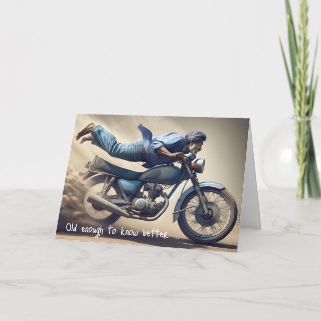 Father's Day Man On Dirt Bike Card (Front)