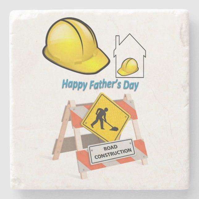 Father's Day Marble Stone Coaster (Front)