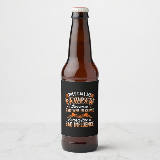 Father's Day | Mens They Call Me Pawpaw Beer Bottle Label (Front)