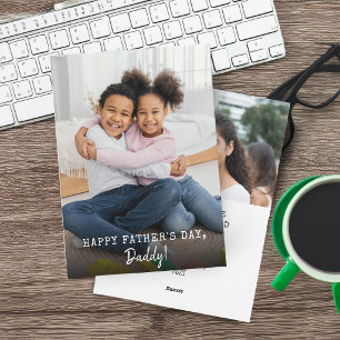 Father's Day Modern 2 Photos Holiday Card