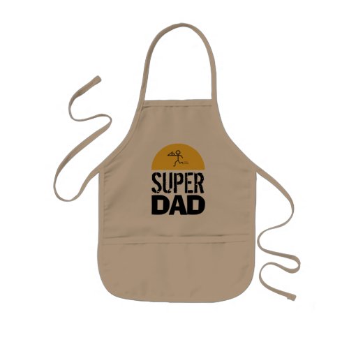 Fathers day Modern Design SUPER DAD star Kids Apron