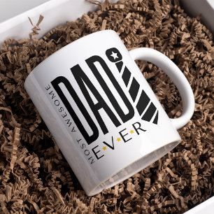 Father's Day Most Awesome Dad Ever Tie Typography Coffee Mug
