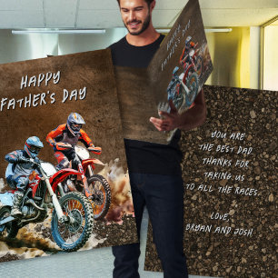 Fathers Day Motocross Dirt Bikes Big Card
