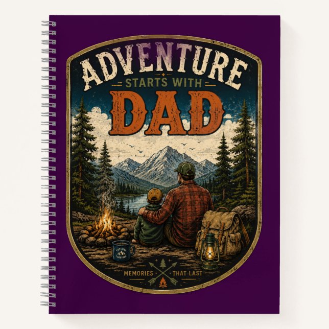 Father's Day Mountain Outdoor Design Notebook (Front)