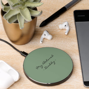 Fathers Day,My Beloved Daddy,Modern , Simple Wireless Charger