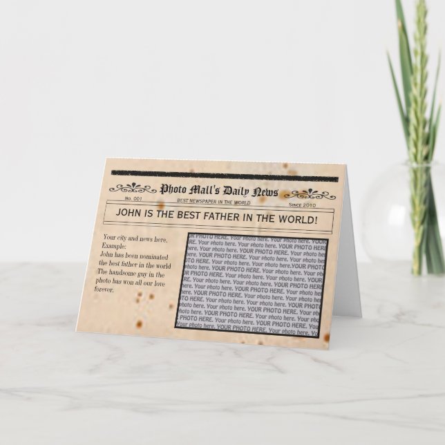 Father's Day Newspaper card frame (Front)