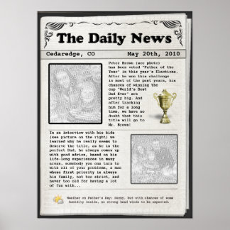 Father's Day Newspaper (customizable) Poster