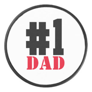 Father's Day Number 1 Dad Hockey Puck