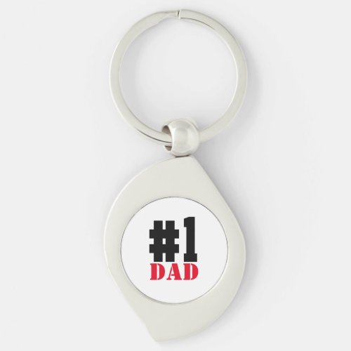 Fathers Day Number 1 Dad Keychain