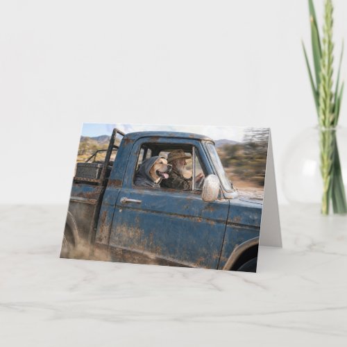 Father's Day Old Blue Truck Card