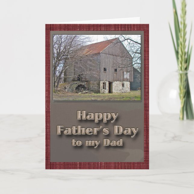 Father's Day Old Pennsylvania Bank Barn Card (Front)