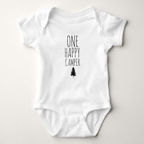 Fathers Day One Happy Camper Baby Bodysuit
