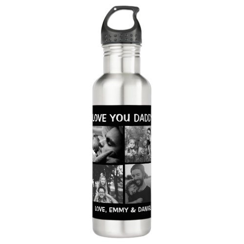 Fathers Day or Birthday Gift  Love You Daddy     Stainless Steel Water Bottle