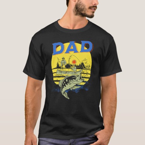 Fathers Day Outdoors Fishing Boating Camping Dad T_Shirt