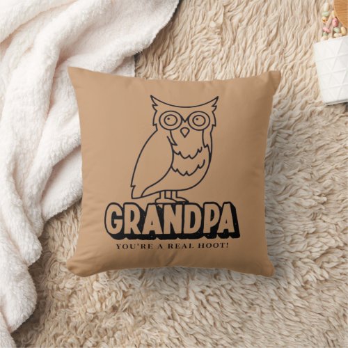 Fathers Day Owl Pillow For Grandpa