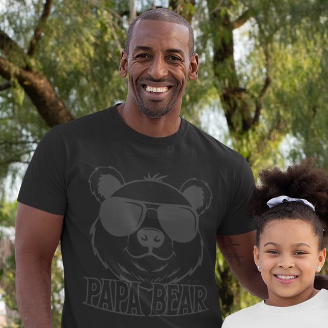 Father's Day | PaPa Bear | Black ON Black Modern T-Shirt (Creator Uploaded)