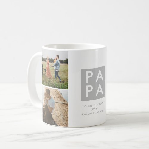 Fathers Day Papa Photo Collage Coffee Mug
