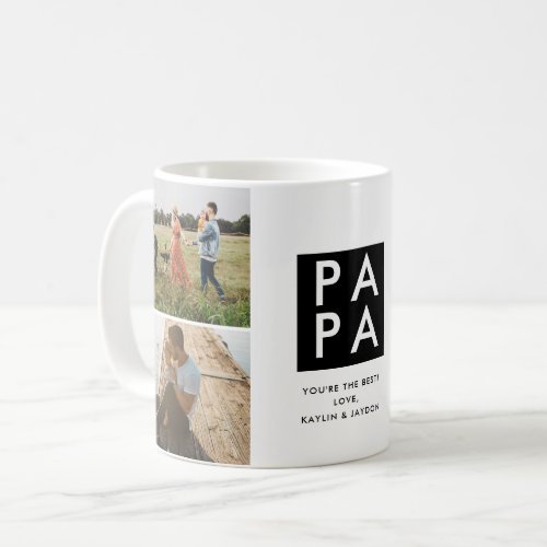 Fathers Day Papa Photo Collage Coffee Mug