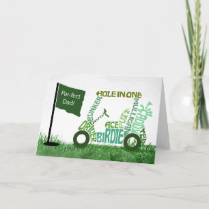 Father's Day Par-Fect Dad Golf Cart in Words Card