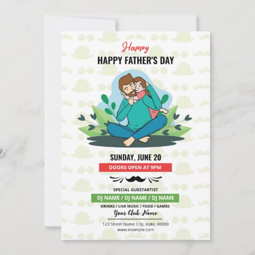 Fathers Day Party Invitation Flyer