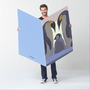 FATHER'S DAY PENGUINS BIG GIANT GREETING CARD