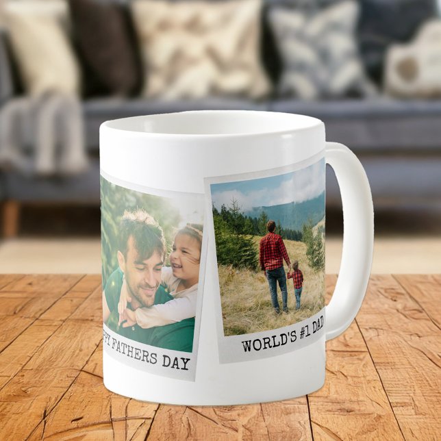 Fathers Day Personalized 3 Photo Collage Coffee Mug (Creator Uploaded)