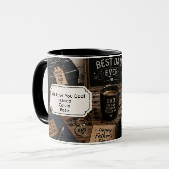 Fathers Day Personalized Coffee Cup Gift (Front Left)