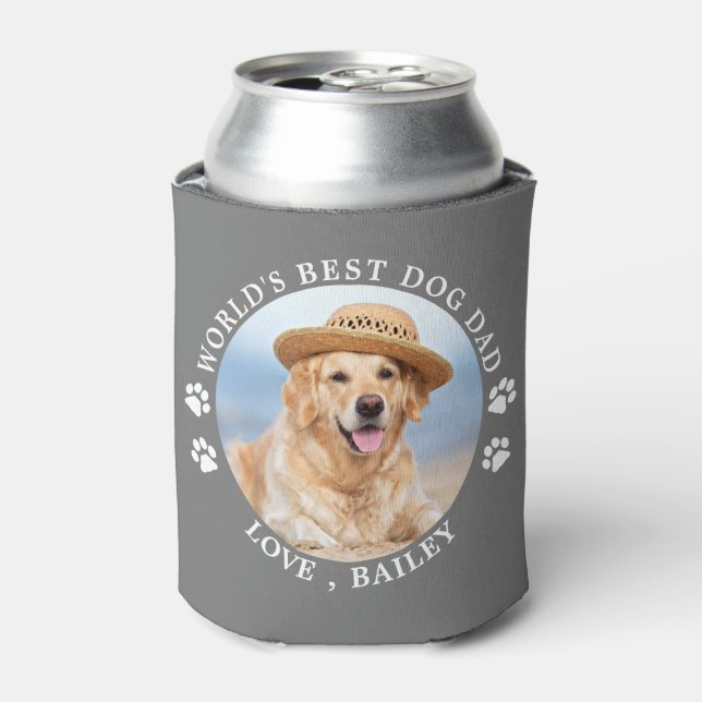 Father's Day Personalized Cute Pet Photo Dog Dad Can Cooler (Can Front)