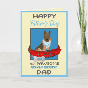 Fathers Day Personalized from German Shepherd Dog Holiday Card
