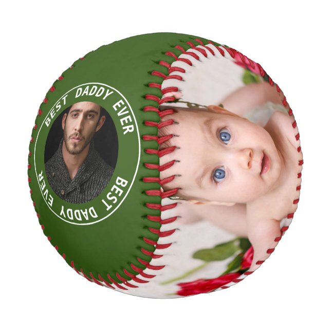Fathers Day Personalized One Of A Kind Photo Baseball (Angled)