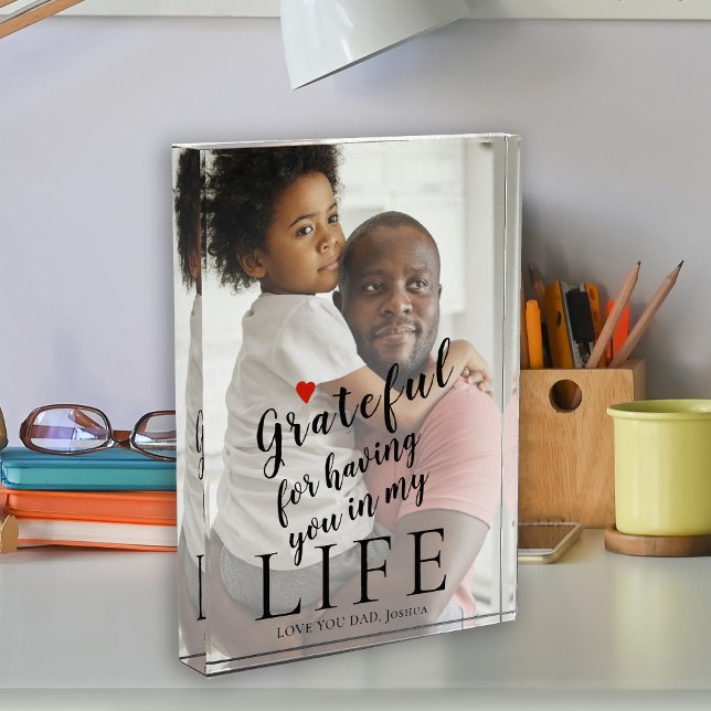 Fathers Day personalized photo and text quote Block (Creator Uploaded)