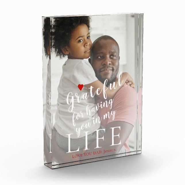 Fathers Day personalized photo and text quote Block (Left)