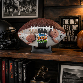 Fathers Day Personalized Photo Best Dad Ever Football