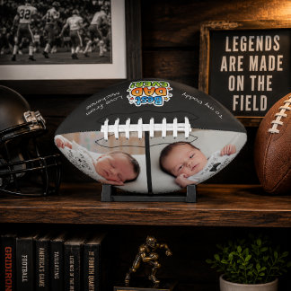 Fathers Day Personalized Photo Best Dad Ever Football