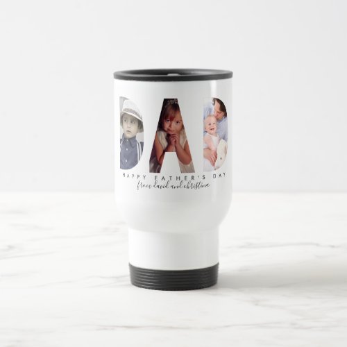 Fathers Day Personalized Photo Collage Dad gift Travel Mug