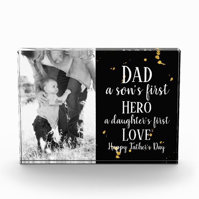 Father's Day Personalized Quote Photo Block (Front)