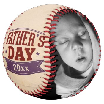 Fathers Day Personalized Softball by Ricaso_Occasions at Zazzle