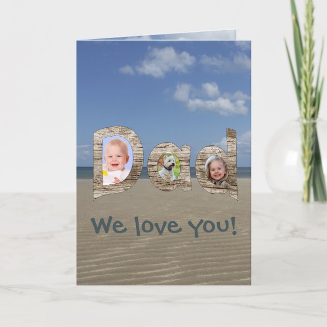 Father's Day Personalized Upload Your Photos Card (Front)