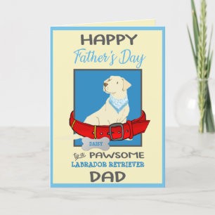 Fathers Day Personalized Yellow Labrador Retriever Holiday Card