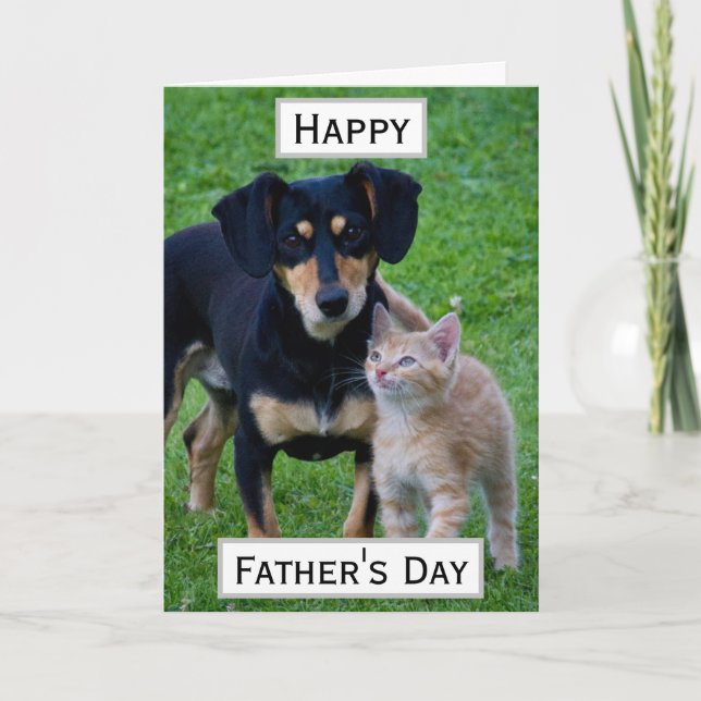 Father's Day Pet Dad Greatest Best Ever Photo Card (Front)