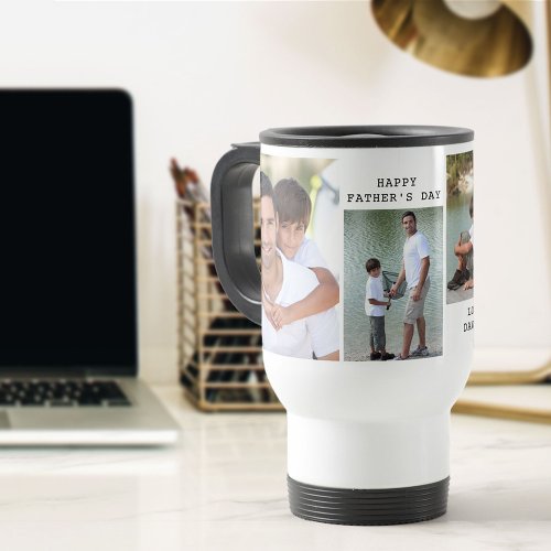 Fathers Day Photo Collage 4 Vertical Photo Travel Mug