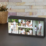 Father's Day Photo Collage 6 Photos and Year Wooden Box Sign<br><div class="desc">Father's Day photo wood block - or customize for any other occasion! The template is set up ready for you to add up to 6 photos, displayed as 2x vertical portrait and 4x square / instagram format. The design is lettered with Happy Father's Day ♦ Year .. and you are...</div>