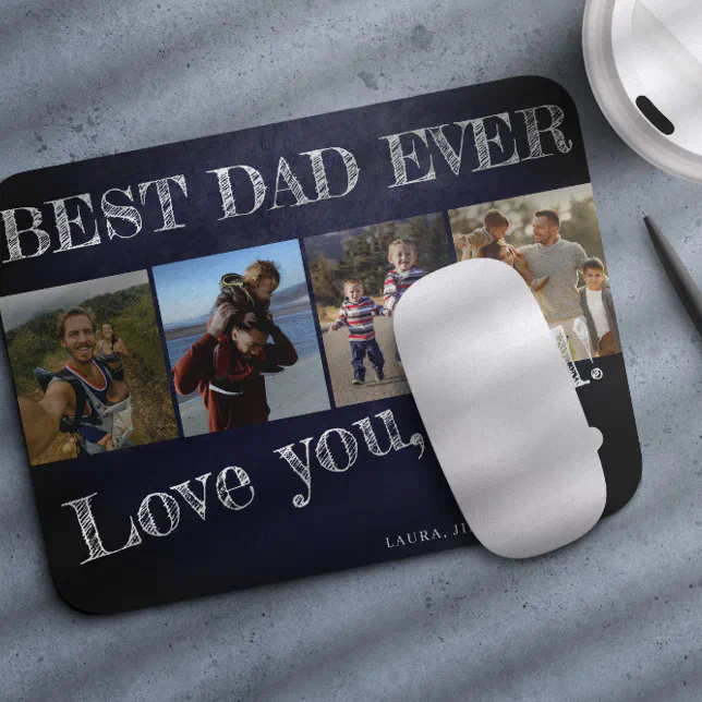Fathers Day photo collage best dad ever custom Mouse Pad | Zazzle
