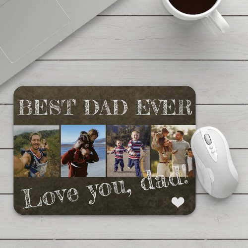 Fathers Day photo collage best dad ever custom Mouse Pad