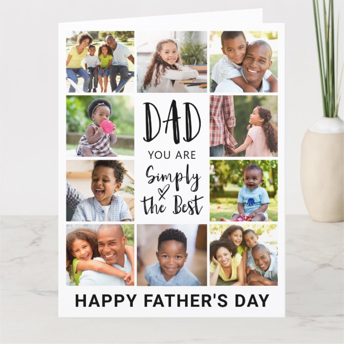 Father's Day Photo Collage BIG Personalized Card | Zazzle.com